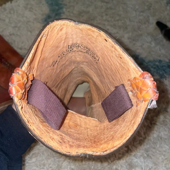 Miss Capezio Braided Leather Boot Stacked Heel Size 6.5 - Picture 6 of 6